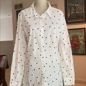 A.moon polka dot button up